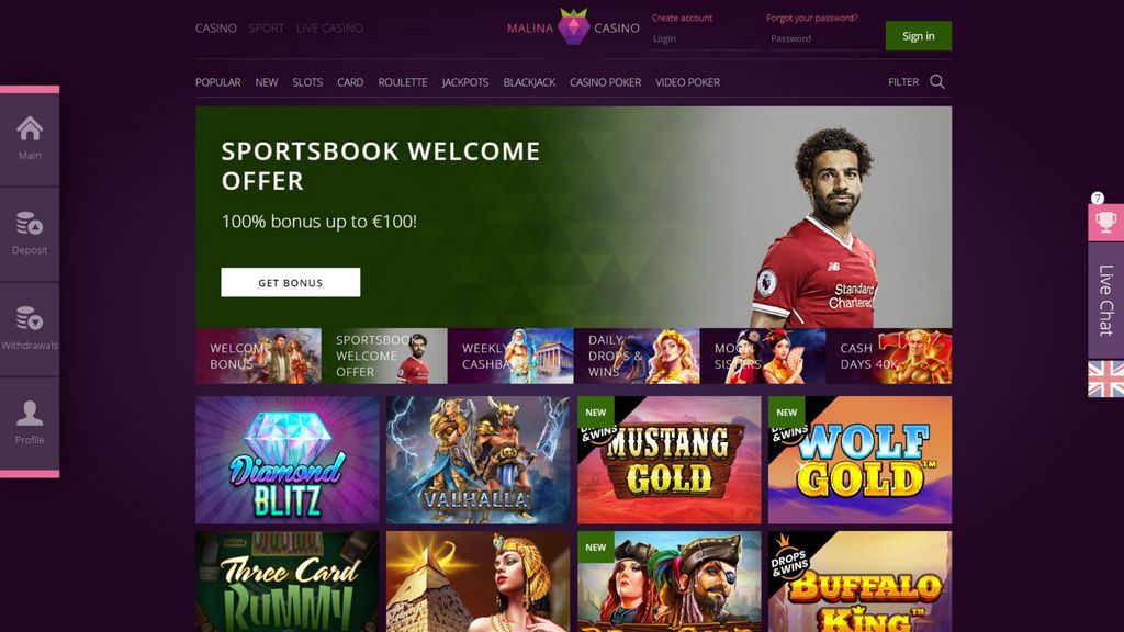 Malina Online Casino Bewertung (2026) – Spezielles Willkommensbonusangebot
